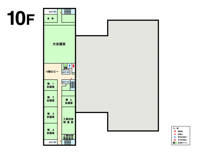 本庁舎10階のフロアマップ図の画像