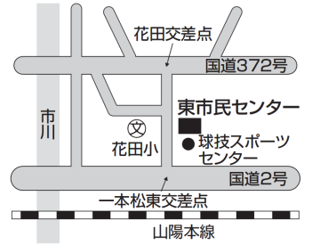 東市民センターの位置図