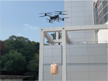 大型ドローンによる搬送実験