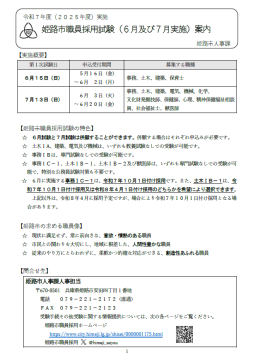 職員採用試験案内の表紙